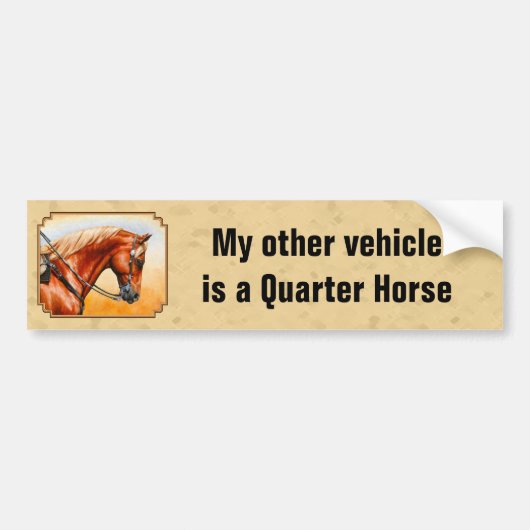 Mijn andere voertuig is een kwart-paard geel bumpersticker (Voorkant)