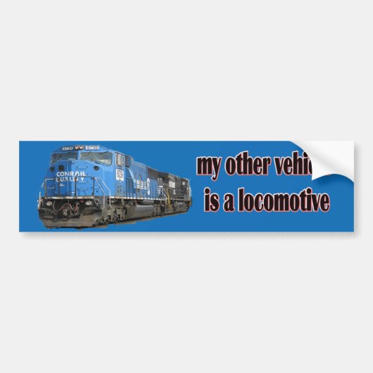 Mijn andere voertuig is een locomotief bumpersticker (Voorkant)