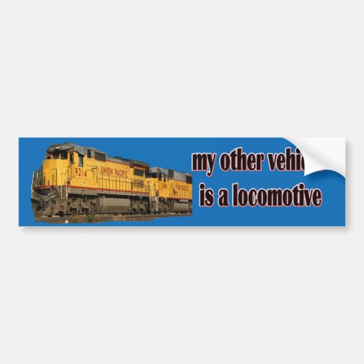 Mijn andere voertuig is een locomotief U.P. Bumpersticker (Voorkant)