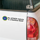 Mijn andere voertuig is een regenboog lichaam grap bumpersticker (Op Truck)