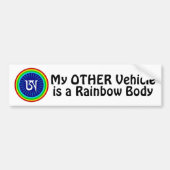 Mijn andere voertuig is een regenboog lichaam grap bumpersticker (Voorkant)