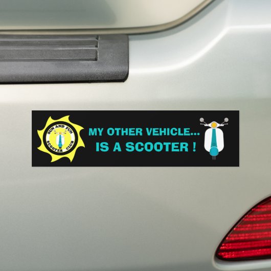 MIJN ANDERE VOERTUIG IS EEN SCOOTER... BUMPERSTICKER (Op auto)