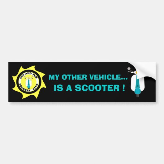 MIJN ANDERE VOERTUIG IS EEN SCOOTER... BUMPERSTICKER (Voorkant)