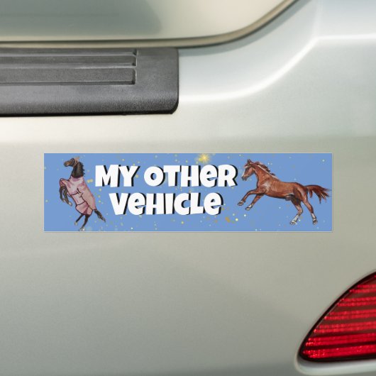 Mijn andere voertuig paard bumpersticker (Op auto)
