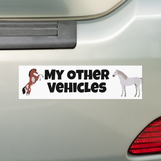 Mijn andere voertuigen, paarden bumpersticker (Op auto)