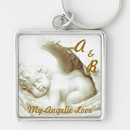 Mijn Angelic Love Monogram Sleutelhanger-Customize Sleutelhanger (Voorkant)