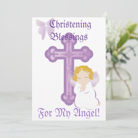 Mijn Angel's Christening Blessings-Customize Kaart (Staand voorkant)