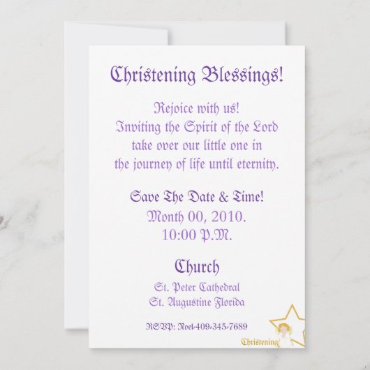Mijn Angel's Christening Blessings-Customize Kaart (Achterkant)