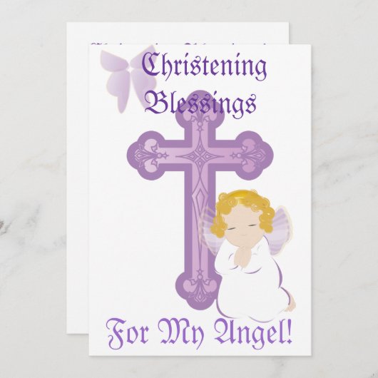 Mijn Angel's Christening Blessings-Customize Kaart (Voorkant / Achterkant)