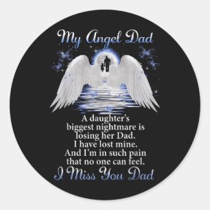 Mijn Angle Dad Ik mis je vader Memorial Day Vaders Ronde Sticker