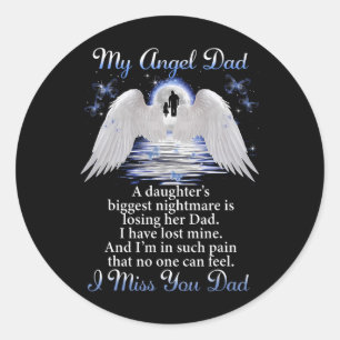 Mijn Angle Dad Ik mis je vader Memorial Day Vaders Ronde Sticker