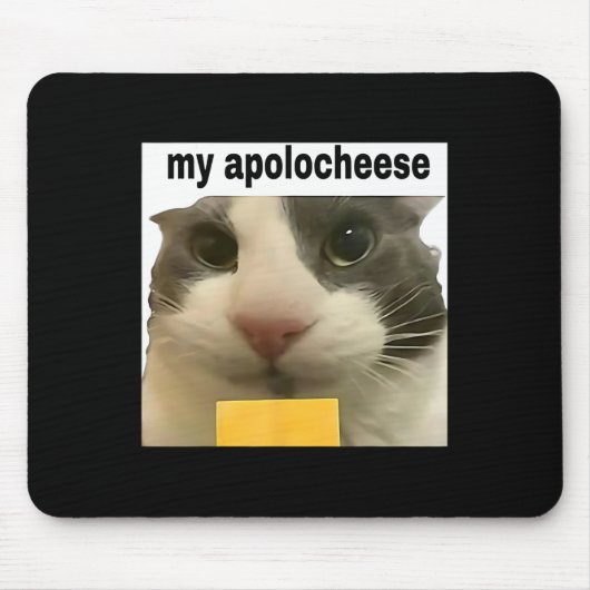 Mijn Apolocheese Grappige Kat Meme Brainrot Gen Z  Muismat (Voorkant)