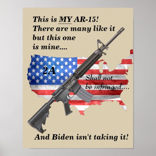 Mijn AR15 mag niet worden overtreden door Biden Poster (Voorkant)