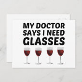 MIJN ARTS ZEGT DAT IK GLAS NODIG HEB AANKONDIGINGSKAART (Voorkant / Achterkant)