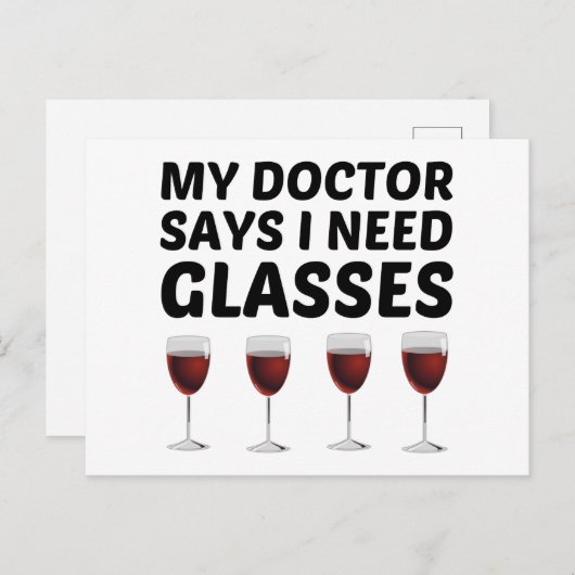 MIJN ARTS ZEGT DAT IK GLAS NODIG HEB AANKONDIGINGSKAART (Voorkant / Achterkant)