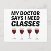 MIJN ARTS ZEGT DAT IK GLAS NODIG HEB AANKONDIGINGSKAART (Voorkant)