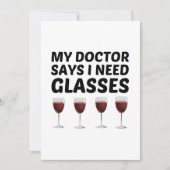 MIJN ARTS ZEGT DAT IK GLAS NODIG HEB BEDANKKAART (Voorkant)