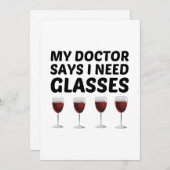 MIJN ARTS ZEGT DAT IK GLAS NODIG HEB BEDANKKAART (Voorkant / Achterkant)