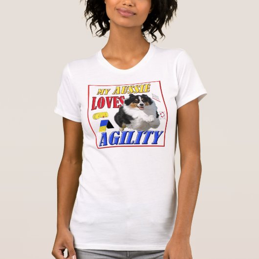 Mijn Aussie houdt van Agility - zwarte tri T-shirt (Voorkant)
