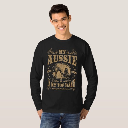 Mijn Aussie is mijn bovenste hand - Mannen lange h T-shirt (Voorkant volledig)