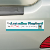 Mijn Australische herder is dat alles! Bumpersticker (Op auto)