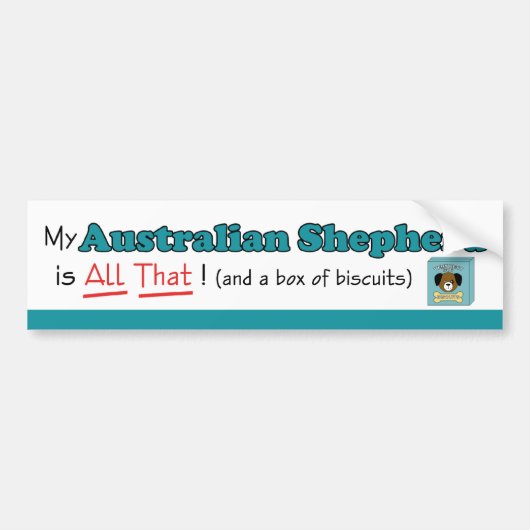 Mijn Australische herder is dat alles! Bumpersticker (Voorkant)