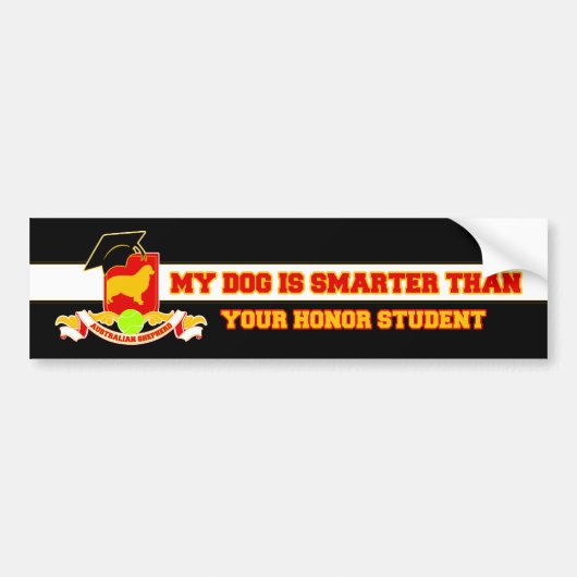 Mijn Australische herder is slimmer Bumpersticker (Voorkant)