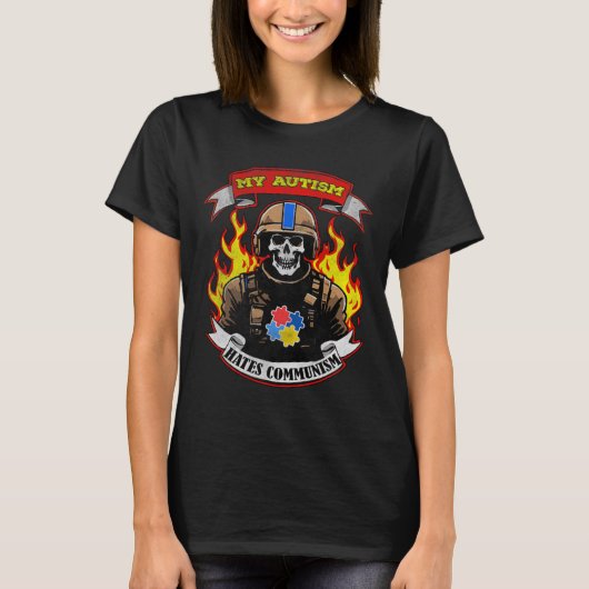 Mijn Autisme Haat Communisme T - shirts Uni-Adults (Voorkant)