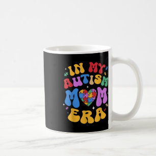 Mijn Autisme Mama Autisme Bewustzijn Groovy Retro  Koffiemok