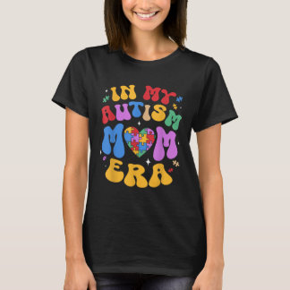 Mijn Autisme Mama Autisme Bewustzijn Groovy Retro T-shirt