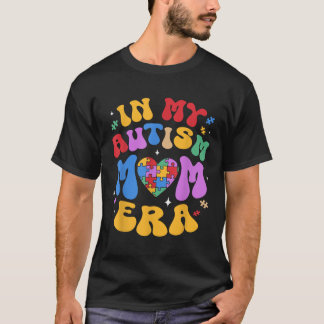 Mijn Autisme Mama Autisme Bewustzijn Groovy Retro  T-shirt