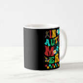 Mijn Autisme Moeder Era Groovy Puzzel Stuk Retro M Koffiemok (Voorkant rechts)