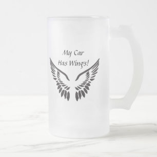 Mijn auto heeft vleugels! matglas bierpul