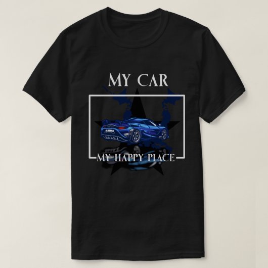 Mijn auto Mijn Happy Place T-shirt (Design voorkant)