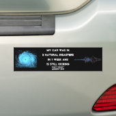 Mijn auto overleefde 2 natuurrampen in 1 week bumpersticker (Op auto)