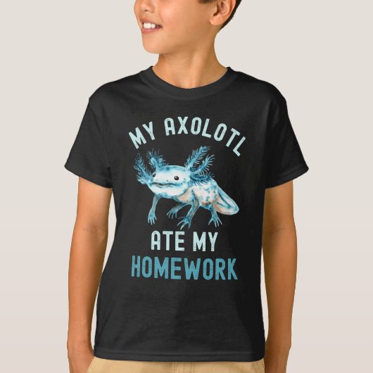 Mijn Axolotl Ate Mijn thuiswerk Funny Axolotl T-shirt (Voorkant)