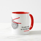 Mijn baan begint te interfereren met mijn crocheti mok (Voorkant rechts)