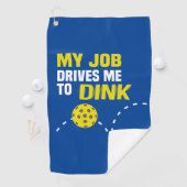 "Mijn baan drijft me naar de goot" Pickleball Towe Golfhanddoek (Insitu)