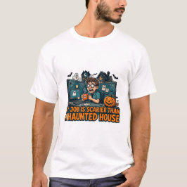 Mijn baan is angstaanjagender dan een spookhuis T- T-shirt