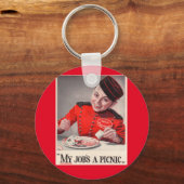Mijn baan is een picknick sleutelhanger (Voorkant)