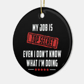 Mijn baan is geheim keramisch ornament (Links)