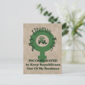 Mijn baarmoeder, Inc. Briefkaart (Staand voorkant)