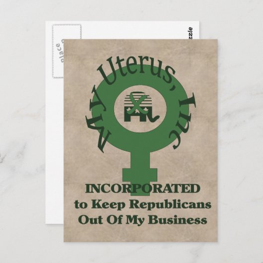 Mijn baarmoeder, Inc. Briefkaart (Voorkant / Achterkant)