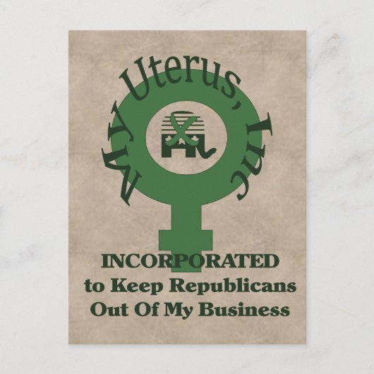 Mijn baarmoeder, Inc. Briefkaart (Voorkant)