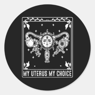 Mijn baarmoeder Mijn keuze Tarot Kaart Halloween F Ronde Sticker
