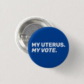 Mijn baarmoeder: mijn stem: "blauwe witte abortusr ronde button 3,2 cm (Voorkant /achterkant)