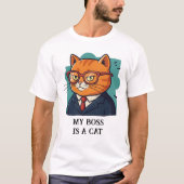 Mijn baas is een grappige kat t-shirt (Voorkant)