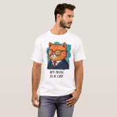 Mijn baas is een grappige kat t-shirt (Voorkant volledig)