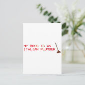 Mijn baas is een Italiaanse computer - Mario Video Briefkaart (Staand voorkant)