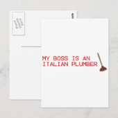 Mijn baas is een Italiaanse computer - Mario Video Briefkaart (Voorkant / Achterkant)